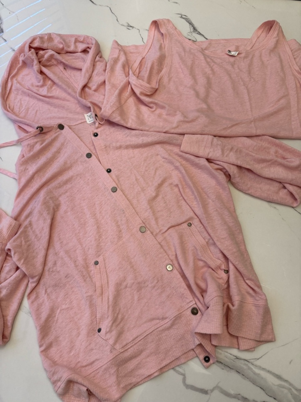 Eileen Fisher Petite Soft Blush Knit Top Set